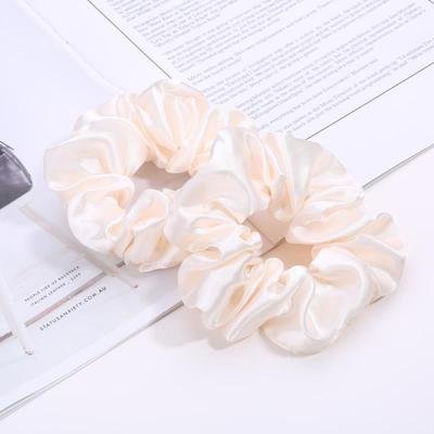2023 top selling high end solid color Satin Silk hair scrunchies for woman wholesale custom silk crunchies hair ties