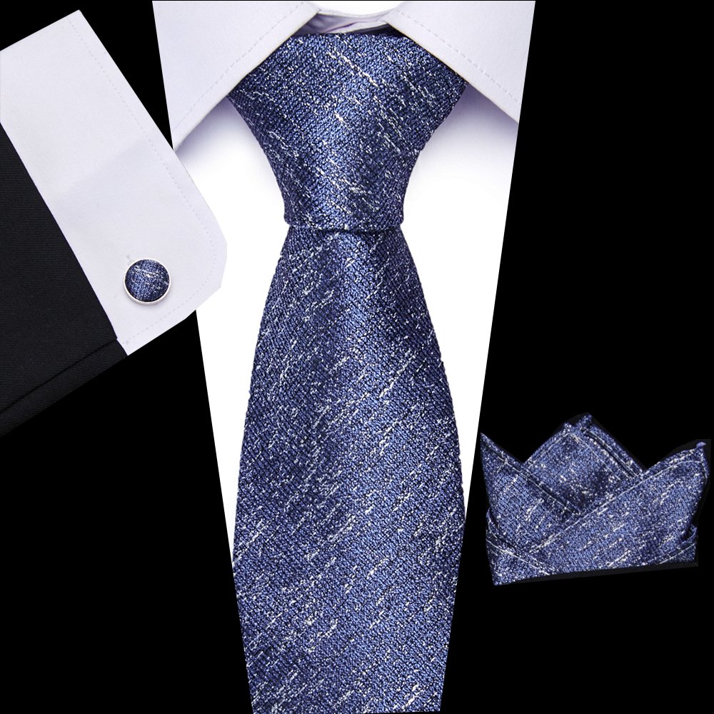 Luxury Men Gray Pink Floral 8cm Width Tie Hanky Cufflinks Sets Men's Silk Neck Ties for men