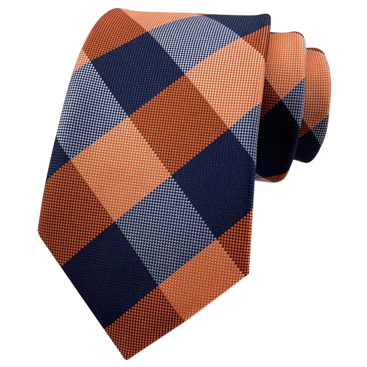 100% Pure Silk Weave Woven Jacquard Purple Plaid Necktie Customization For Men Classic Ties