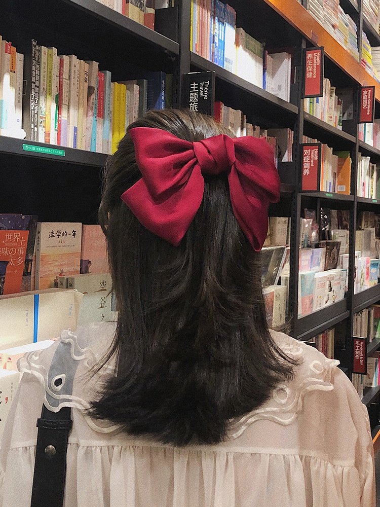 cute girl hair ribbon barrette with knotted bows bow tie
