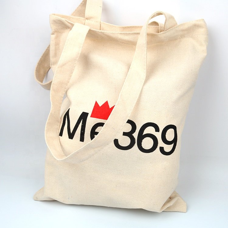 Stylish Design Custom Silk Screen Printed Brand Logo Vintage Promotional Cotton Beige Canvas Tote Bags for Girls