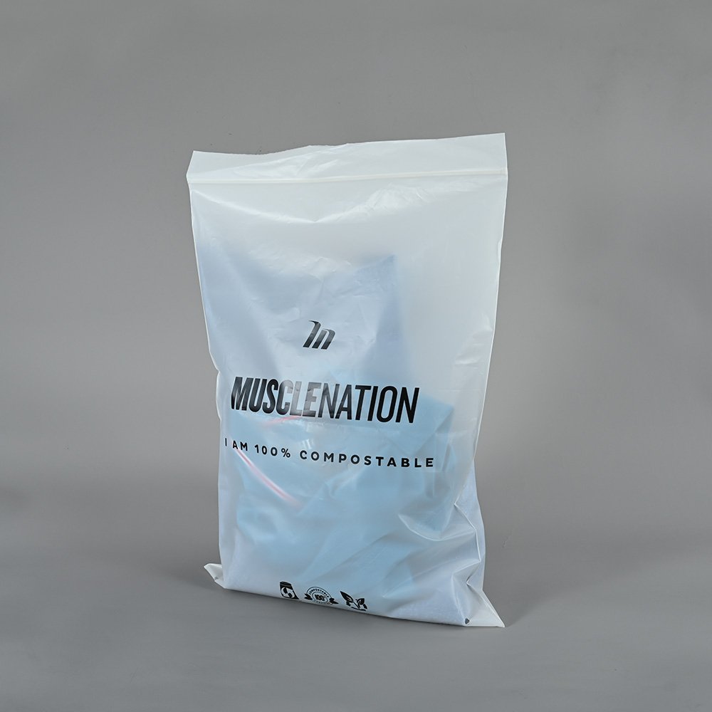 Wholesale clothing zipper bag environmental protection printing PLA frosted self sealing storage T-shirt underwear packaging bag