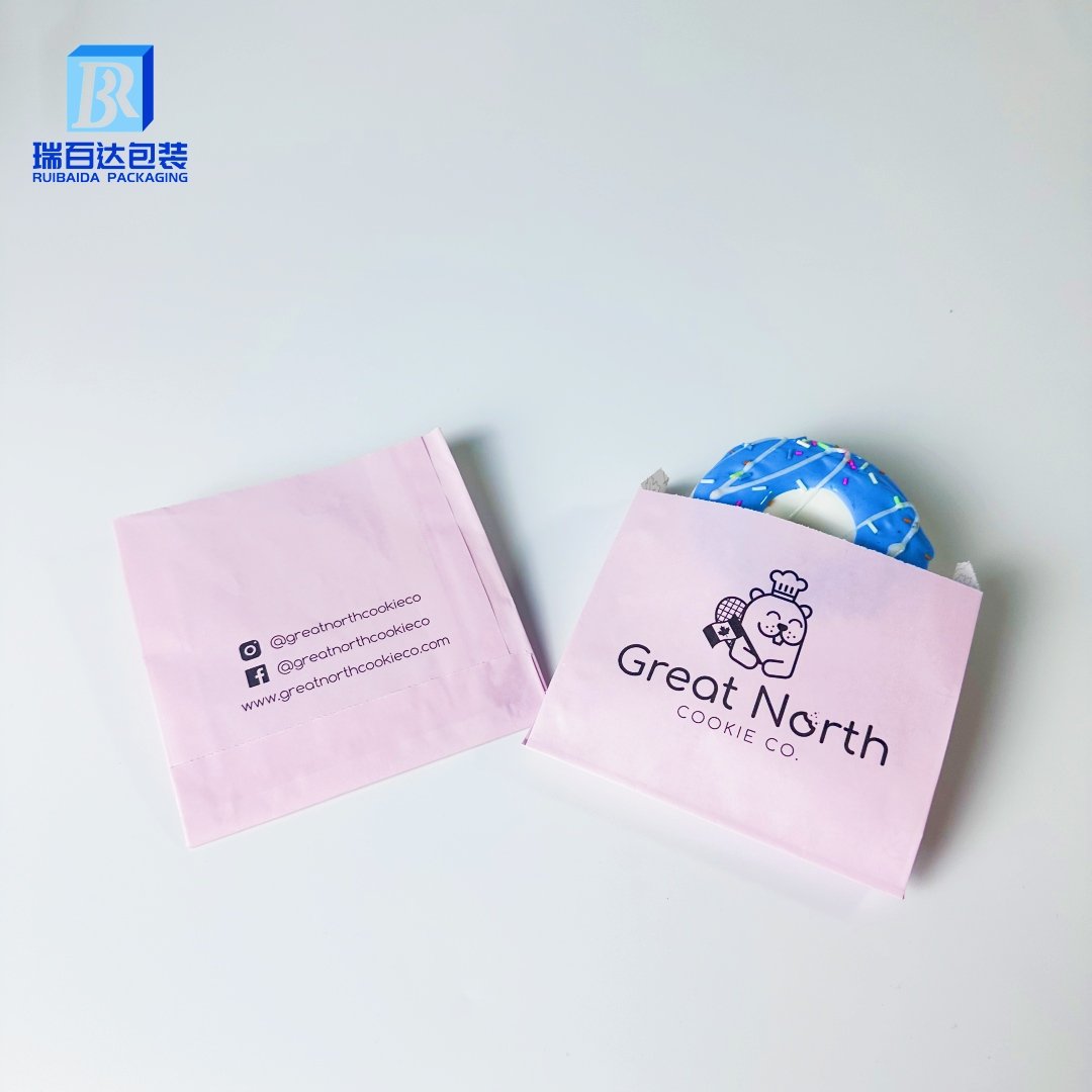 Custom Logo White food Grade Grease Sandwich Resistant Coated Wax Lined white Paper Bags