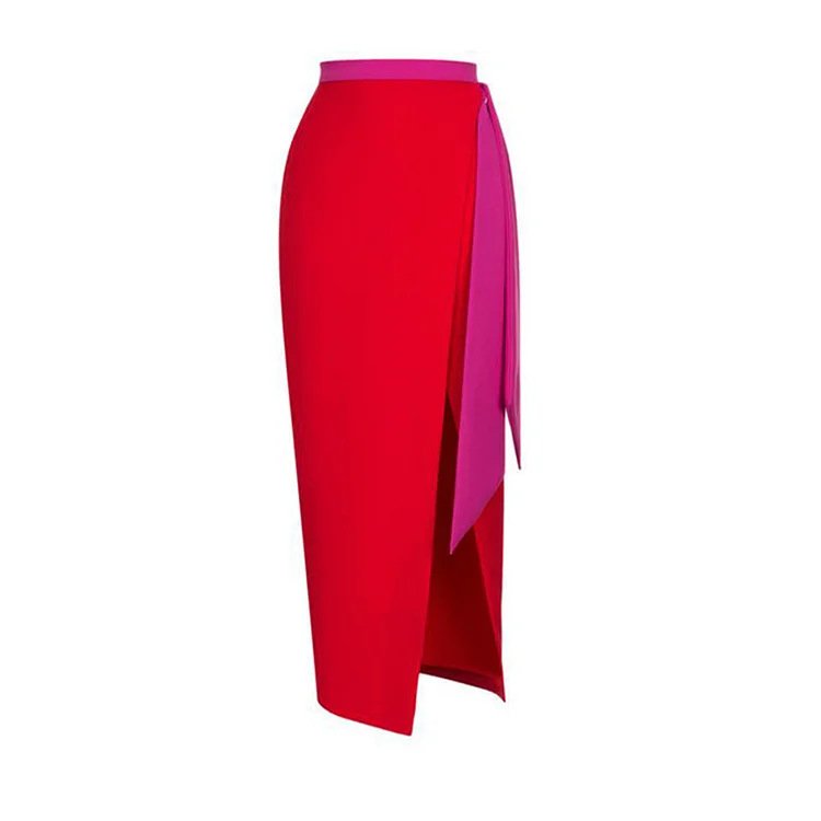 JSN High quality summer beachwear suit with skirt patchwork bowknot one piece swimwear