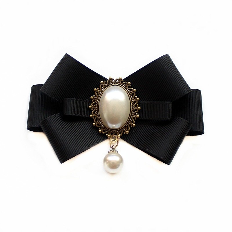 Wholesale Custom Solid Color Rhinestone Bow Ties For Women Black Ribbon Bows With Crystal For Suit