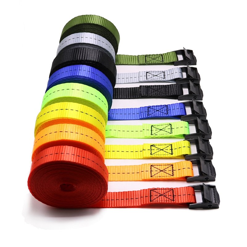 Custom logo 25mm 1" Cargo Lashing Strap 450kg Cam Buckle Tie Down Straps for Kayak