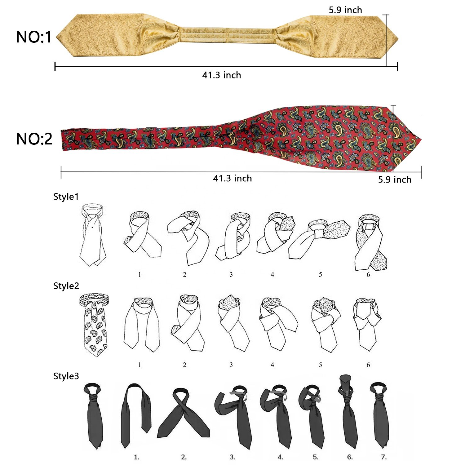 Professional Custom Design 4 Pieces Silk Printed Mens Neck Ties With Double Side Printed Men Classic Scarf
