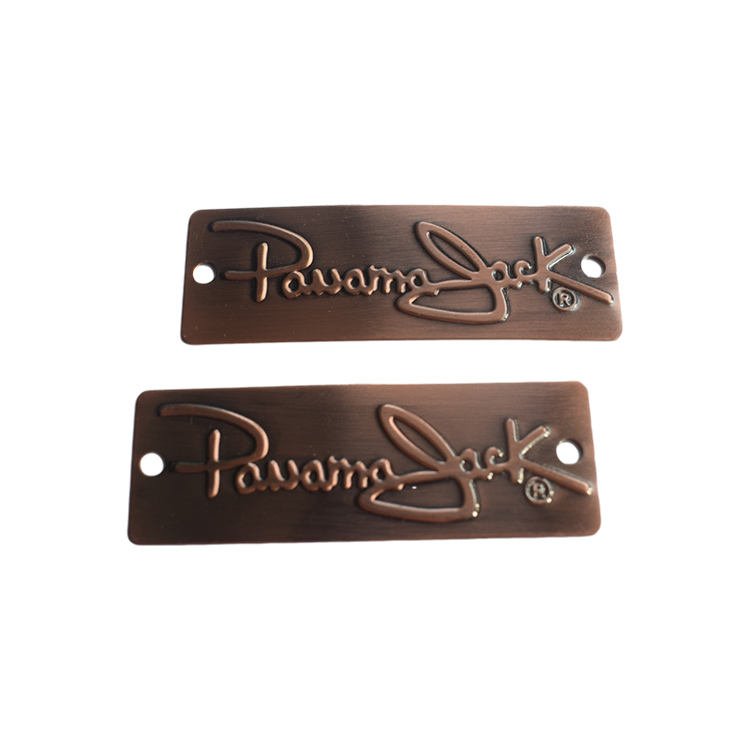 Label Metal Logo Plate Custom Gold Metal Furniture Labels Plate Sewing Logo Metal Tag with Holes