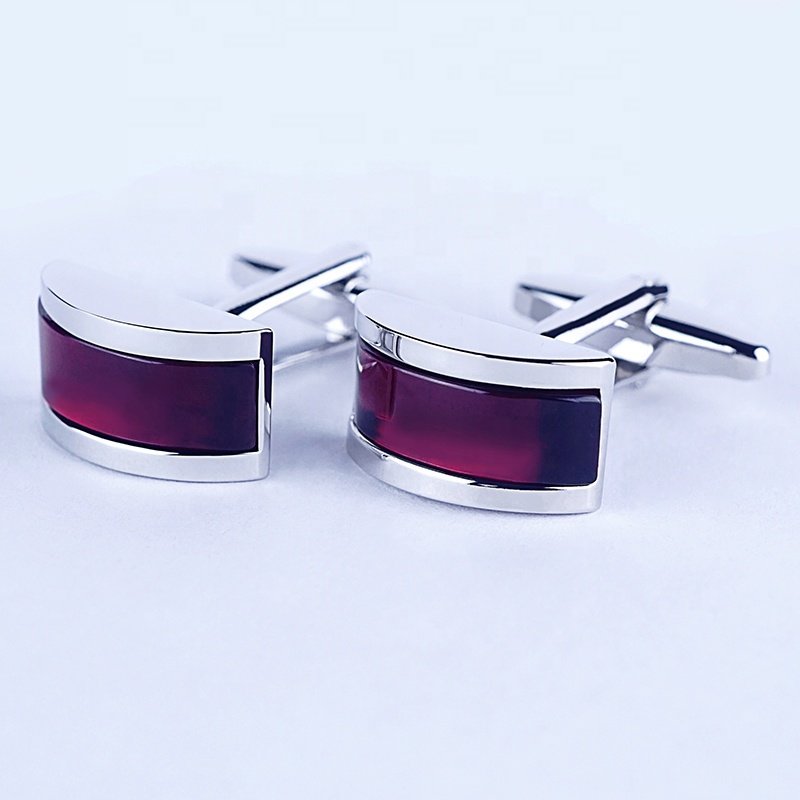 NEW design stone cufflink fashion wholesale price men cuff links accessory big red gemstone cufflinks for shirts