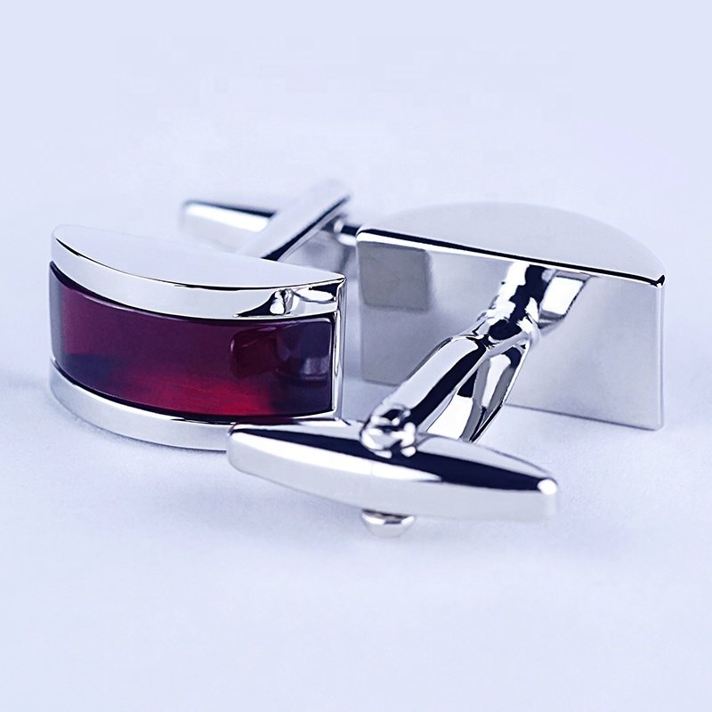 NEW design stone cufflink fashion wholesale price men cuff links accessory big red gemstone cufflinks for shirts