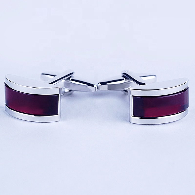 NEW design stone cufflink fashion wholesale price men cuff links accessory big red gemstone cufflinks for shirts