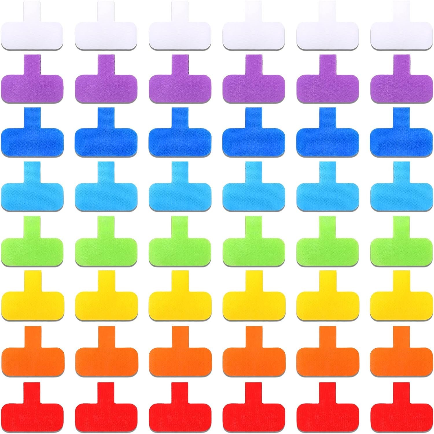 Custom Multicolor Nylon Cord Labels Self-Adhesive Cable Ties & Wire Management Hook Loop Fastener with Write-On Shapes