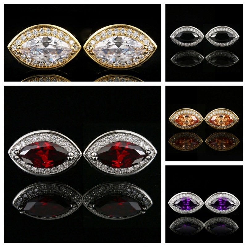 Wholesale selling men creative eyes style French shirt cuff nailed crystal zircon luxury cufflinks for men