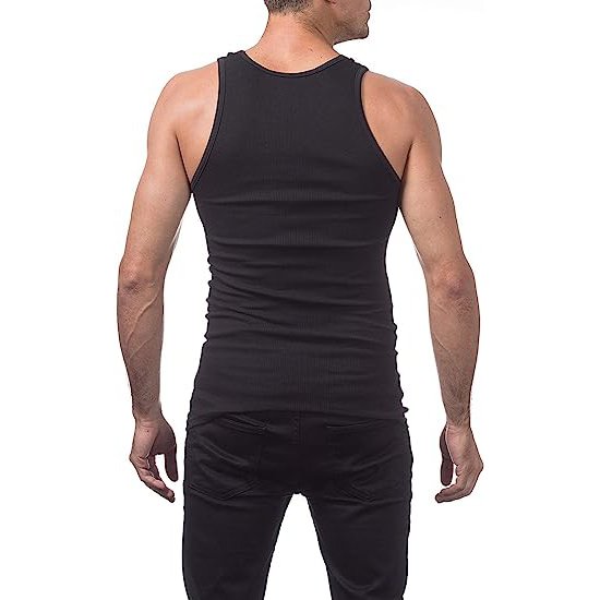 Wholesale Hot sales ribbed cotton breathable muscle fit stringer blank fitness tank top for men