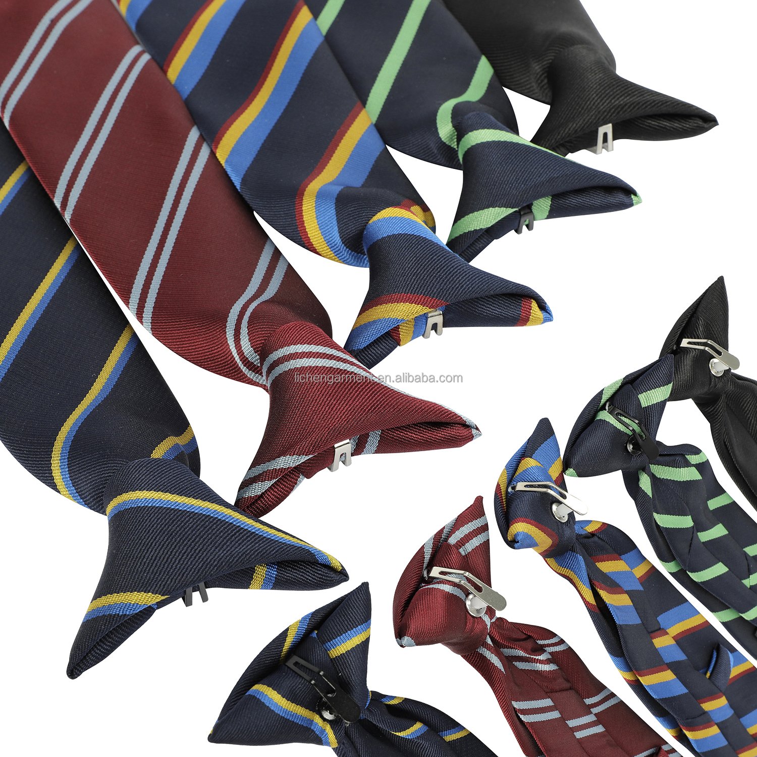 China Mens Polyester Ties for Sublimation Woven Custom Security Ties Student School Custom Logo Clip On Neck Tie
