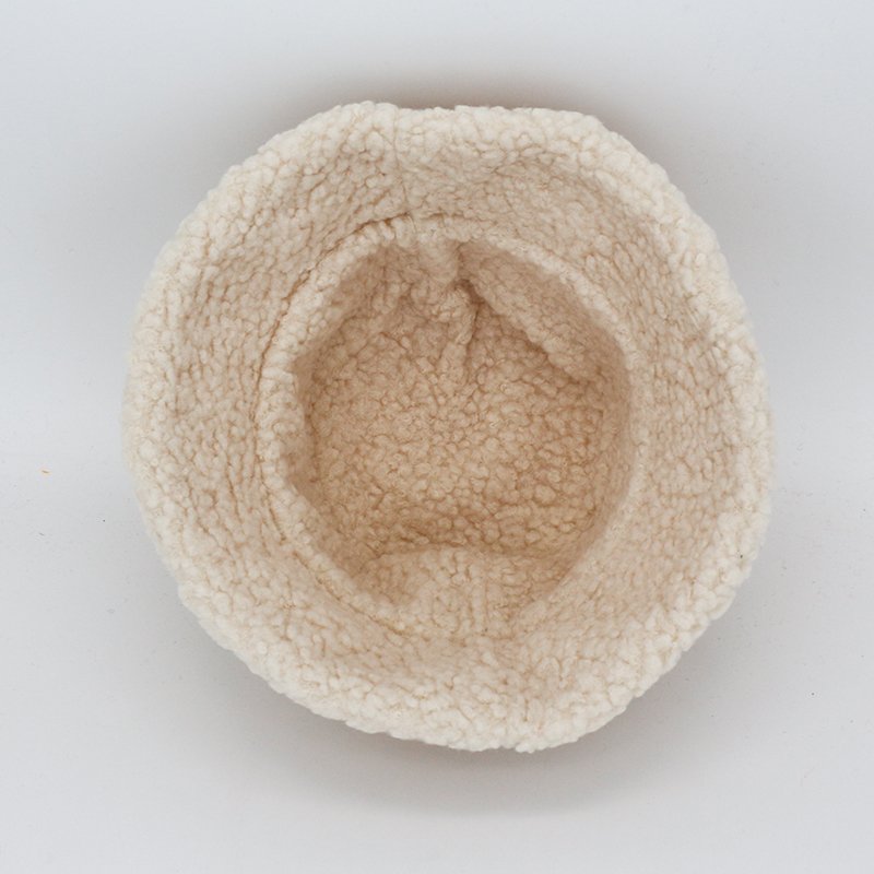 Winter Thick Warm Sherpa Women Blank Plush Hats Custom Logo Reversible Corduroy Lamb Wool Furry Bucket Hat
