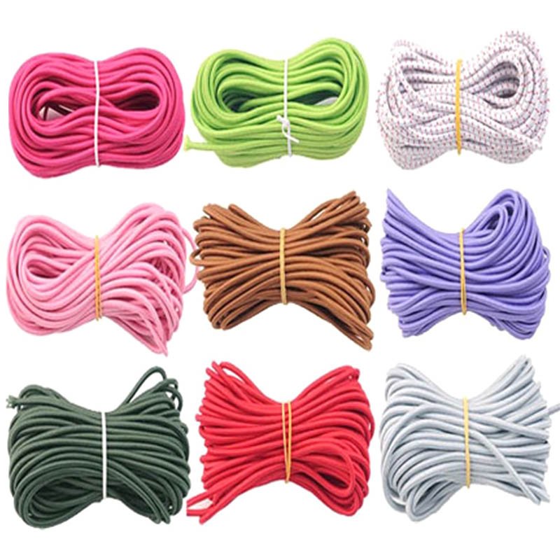 Factory wholesale 1.5mm 2mm 3mm 4mm 5mm 8mm 15mm strong stretch round braided elastic drawstring cord