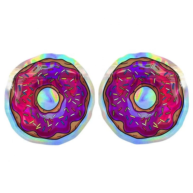 Custom printed ziplock smell proof 3.5g holographic laser die cut mylar bag