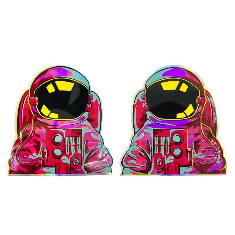 Custom printed ziplock smell proof 3.5g holographic laser die cut mylar bag