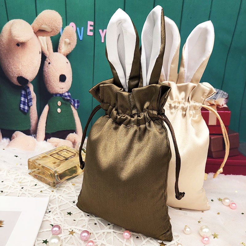 Custom Small White Gift Silk Satin Drawstring Jewelry Bags Packaging With Custom Logo jewellery pouch low MOQ