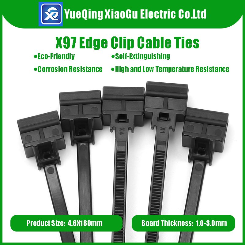 Ready to Ship High quality Self-locking Plastic Nylon Clamp Zip Tie X97 Edge Clip Cable Ties