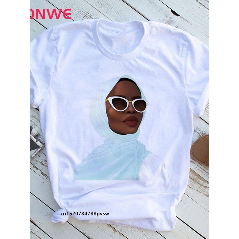 Wholesale Beauty African Lady Women T shirt Black Girl History Month Female T-shirt Melanin Cartoon Graphic Printing Tee Shirt