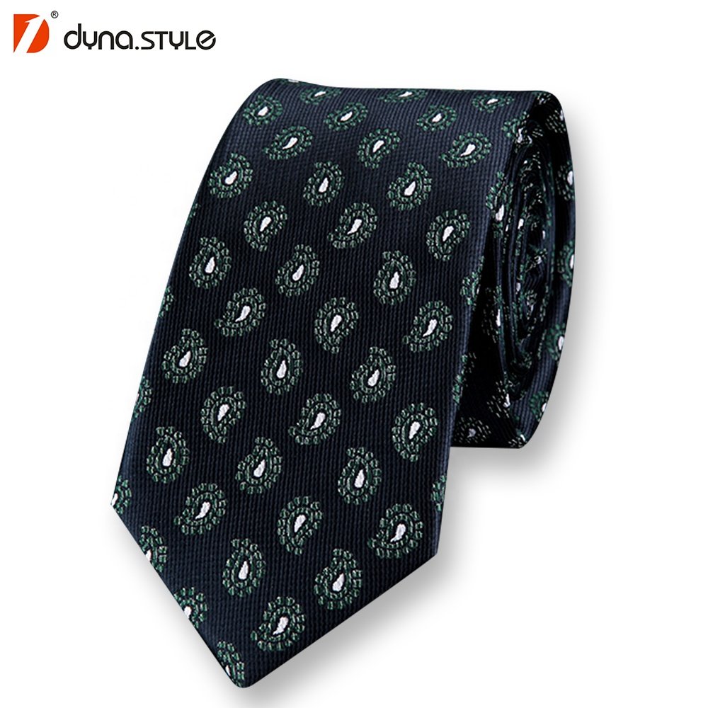 100% Handmade Man Fashion Elegant Purple Army Green Polyester Paisley Tie
