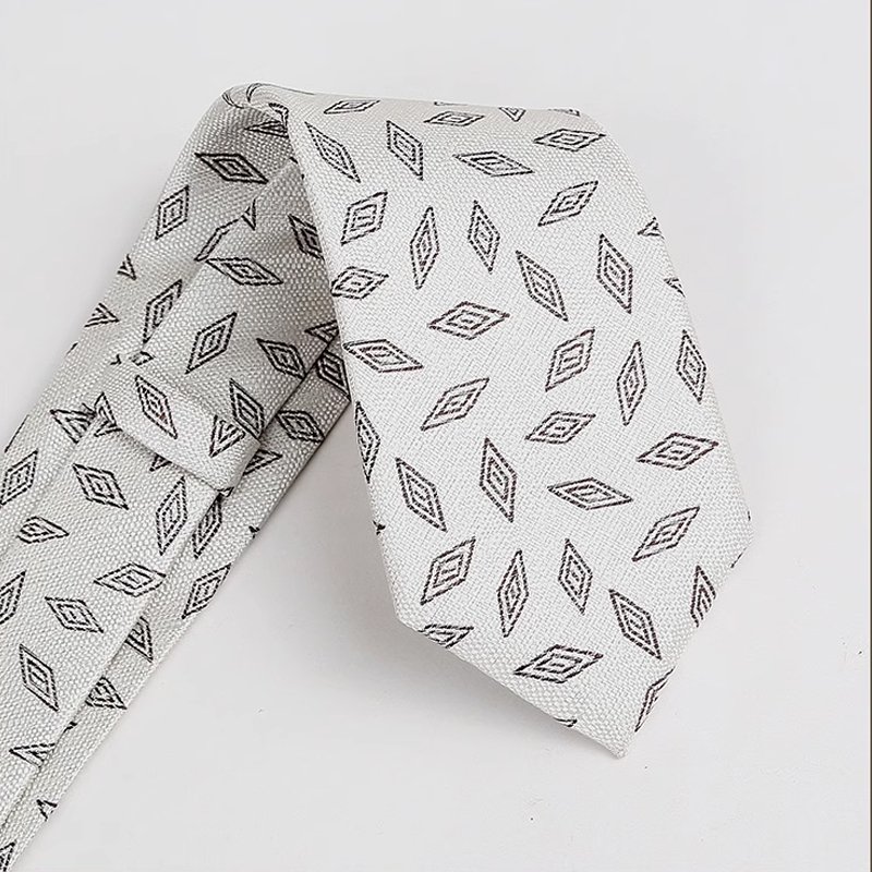 2024 Spring New Polyester Silk Woven Tie High-end Men's Business Casual Tie 8cm British Fashion Silk Tie