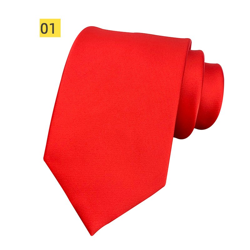 Wholesale Classic Popular Plain Ties Men Custom Polyester Woven Solid Color Neckties