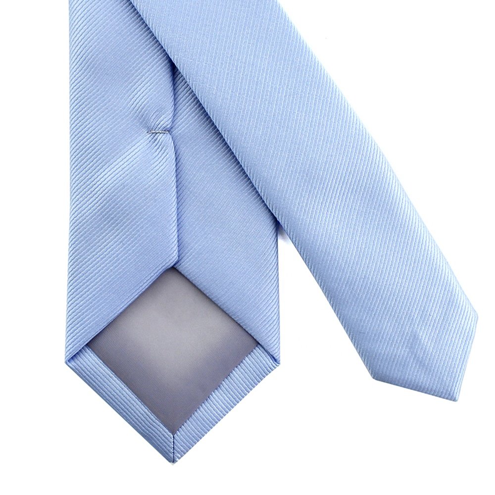 China Manufacturer Slim Skinny Classic Solid Color Mens Neck Ties In Sky Blue Polyester Woven Wholesale Necktie For Men Blue