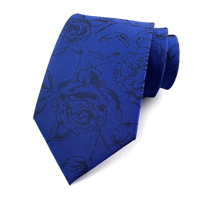 Custom Trendy Office Printed Embroidered Fashion Polyester Silk Suit Accessories Label Tie For Men