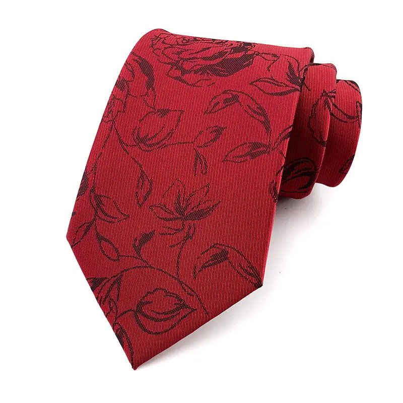 Custom Trendy Office Printed Embroidered Fashion Polyester Silk Suit Accessories Label Tie For Men