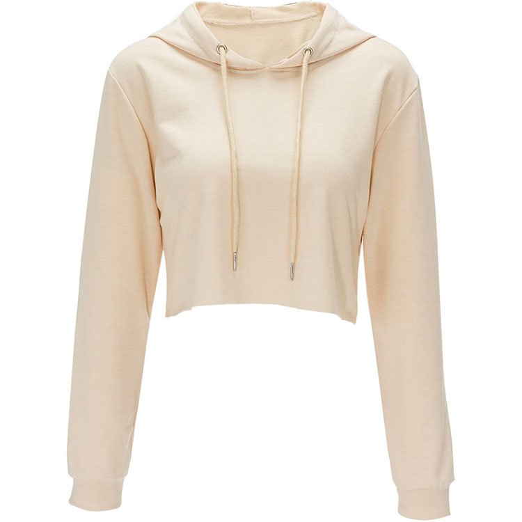 Custom Logo Printed Women's hoodie OEM Wholesale Plain Pullover Crop Top Sweatshirt Short Hoodie