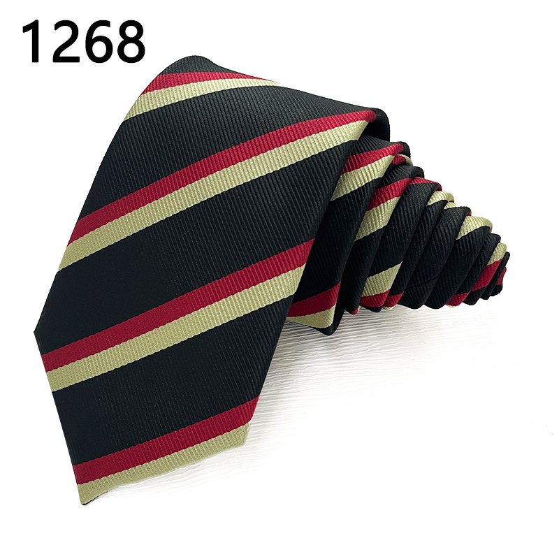 TONIVANI-67-2 Woven Young Man Business Stripe Neckties Polyester Student Design Tie