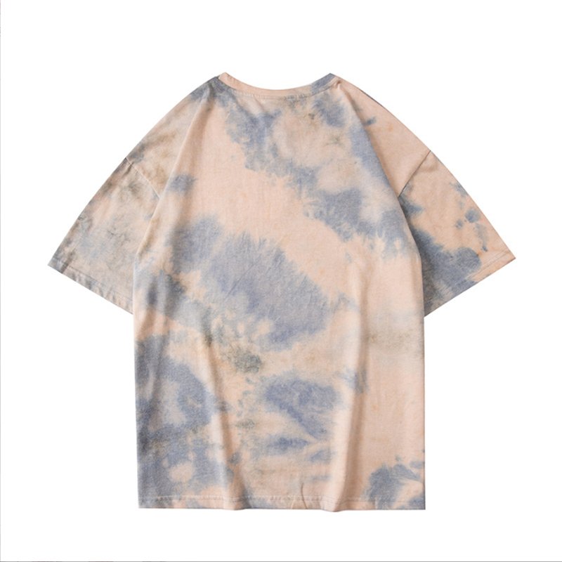 Men's short-sleeved T-shirt summer new tie-dye five half-sleeve men's loose