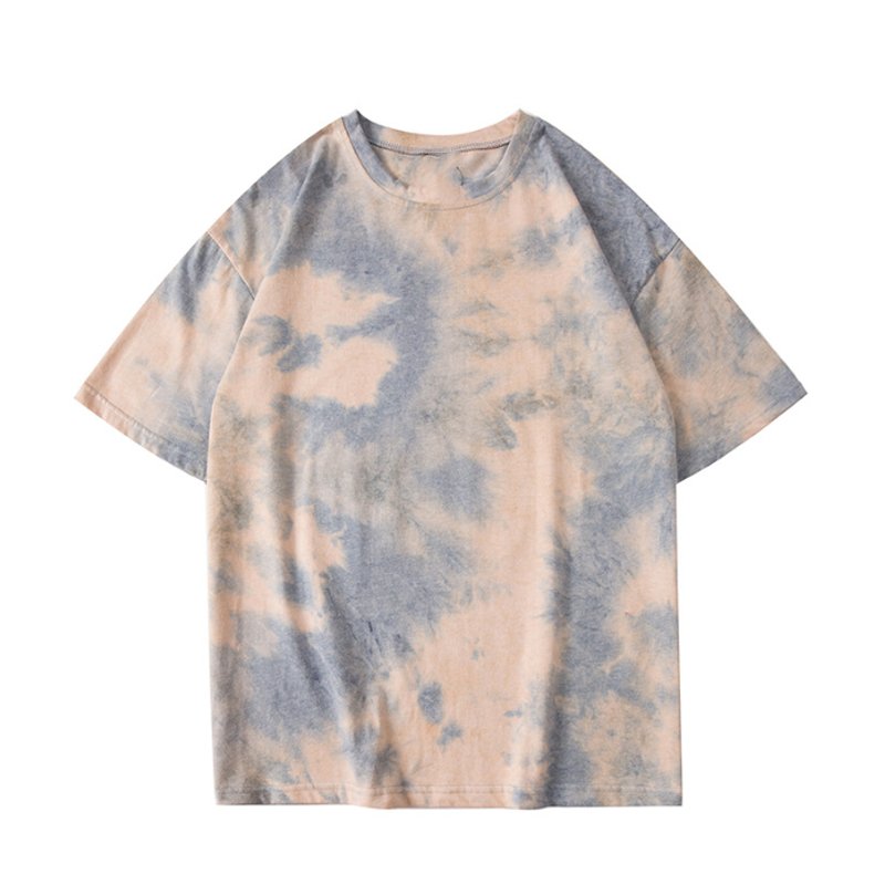 Men's short-sleeved T-shirt summer new tie-dye five half-sleeve men's loose