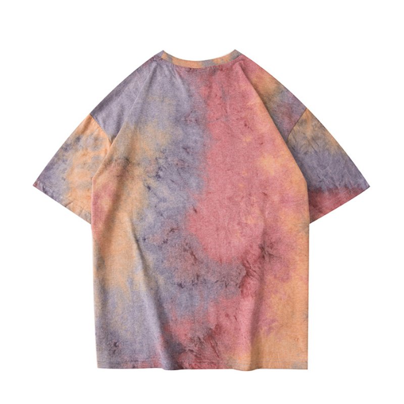Men's short-sleeved T-shirt summer new tie-dye five half-sleeve men's loose