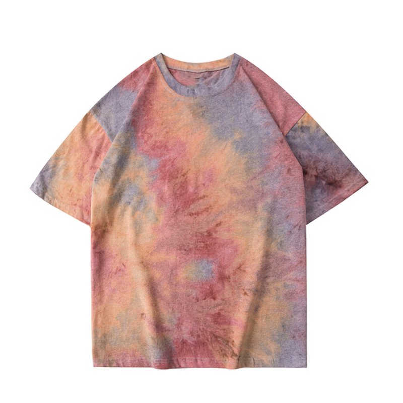 Men's short-sleeved T-shirt summer new tie-dye five half-sleeve men's loose