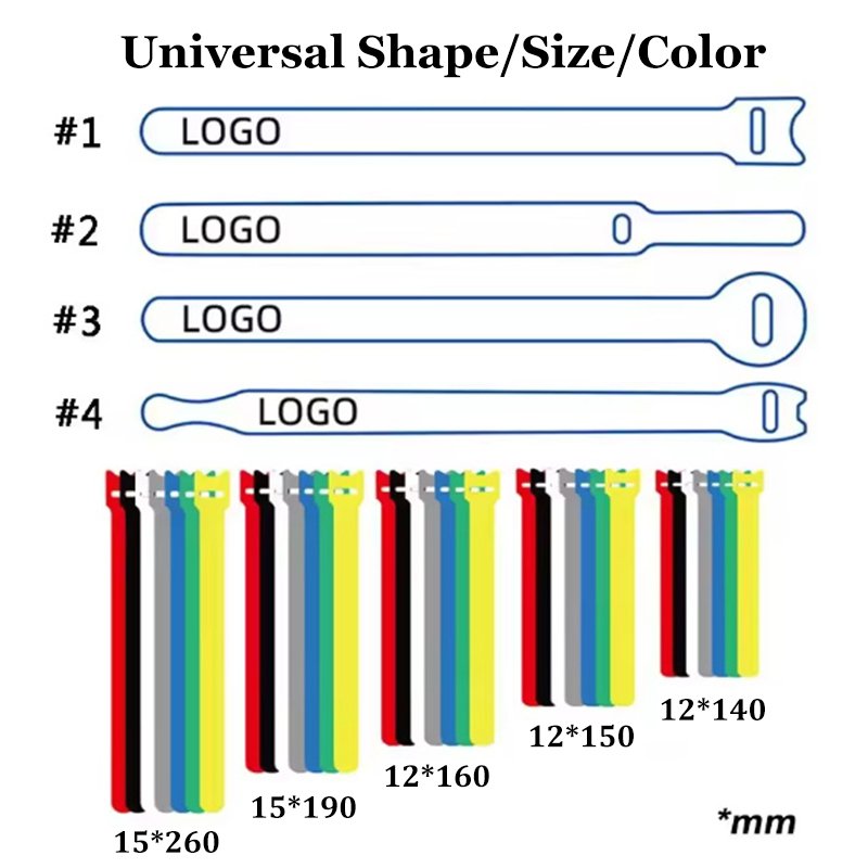 Manufacturer Wholesale Price Cable Management Velcro Ties Adjustable Cable Polyester Nylon Hook and Loop Adhesive Tape
