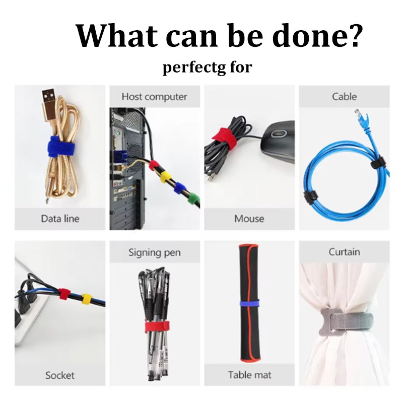 Manufacturer Wholesale Price Cable Management Velcro Ties Adjustable Cable Polyester Nylon Hook and Loop Adhesive Tape