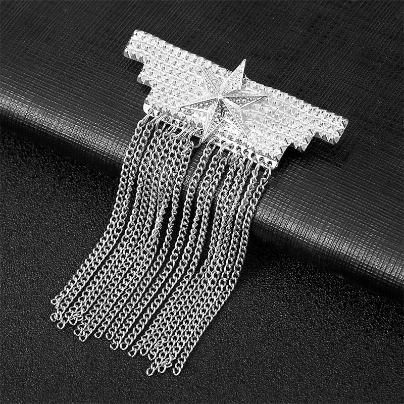 Angel wings long fringe chain nickel and lead-free star fringe alloy brooch for women