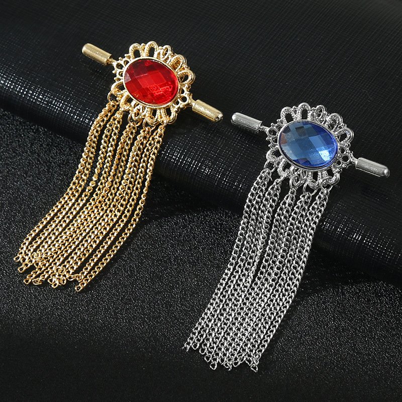Angel wings long fringe chain nickel and lead-free star fringe alloy brooch for women