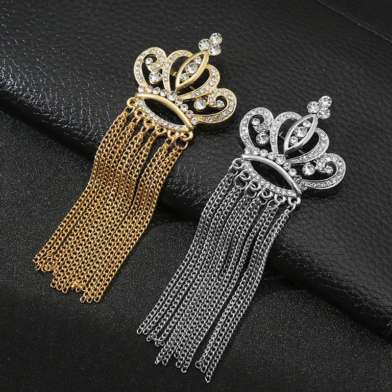 Angel wings long fringe chain nickel and lead-free star fringe alloy brooch for women