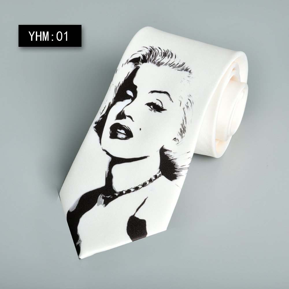 2024 New desgin fashion casual retro personality tie print black and white men's formal business Shaoxing Shengzhou new 8cm