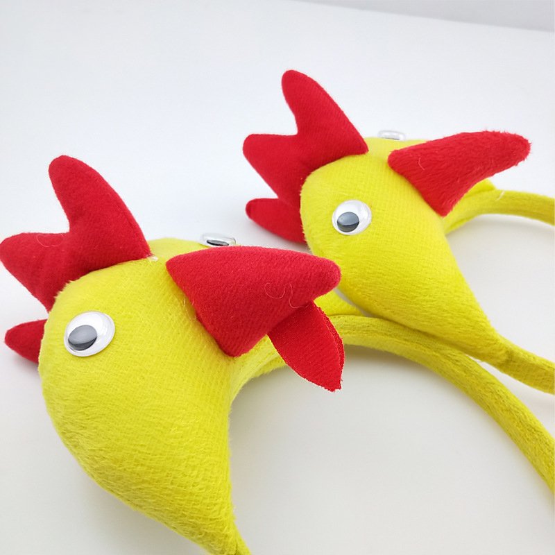 MADESHINE Girl Stuffed Kids Party Accessory Head band Animal Costume Rooster Chicken Chick Halloween Headband