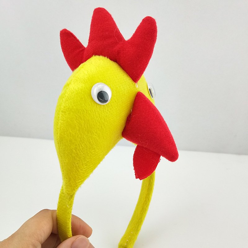MADESHINE Girl Stuffed Kids Party Accessory Head band Animal Costume Rooster Chicken Chick Halloween Headband