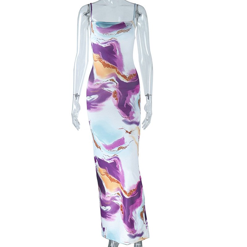 2024 New Arrivals Sleeveless Maxi Dress Purple Evening Dress Floor-length Gown Ladies Slim Dress