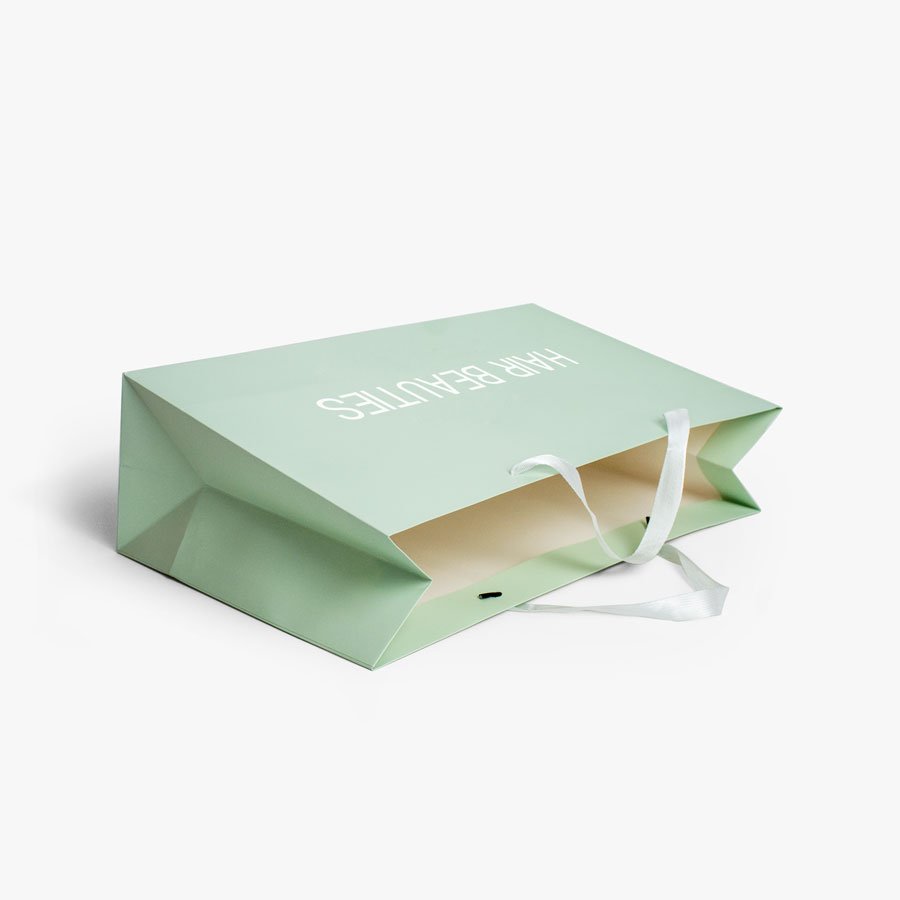 Custom Printed Your Own Logo Shopping Paper Bag With Ribbon Handles White Brown Kraft Paper Cardboard For Boutique Gift Jewelry