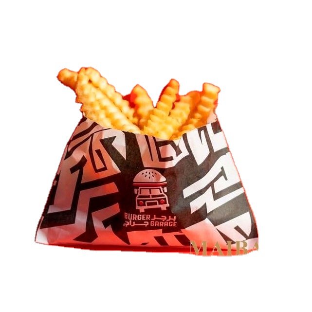 Greaseproof takeaway packaging for barbecue fried chicken BBQ hot dog fast food grade aluminium foil lined kraft paper bags