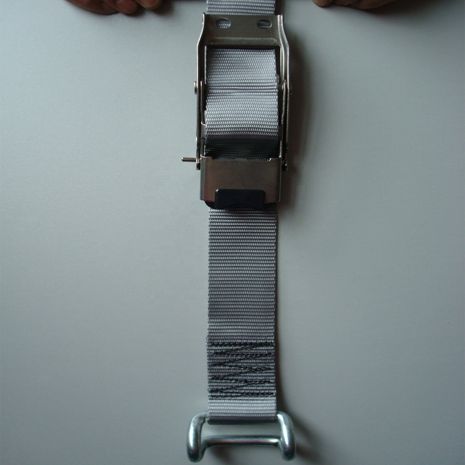 Hot sale high quality 1T durable light webbing cargo lashing metal cam buckle strap with hook